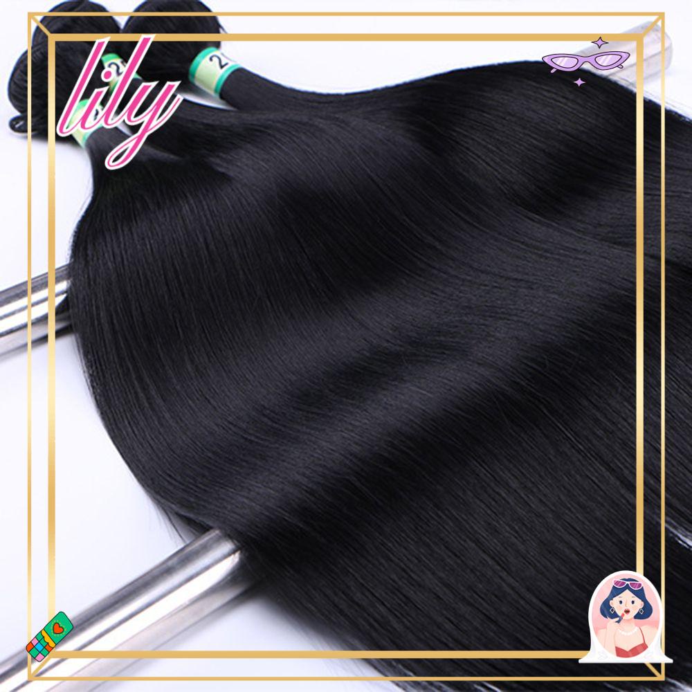 Lily 100g Hair Extension Sexy Tidak Diproses Rambut Lurus Brasil Hitam