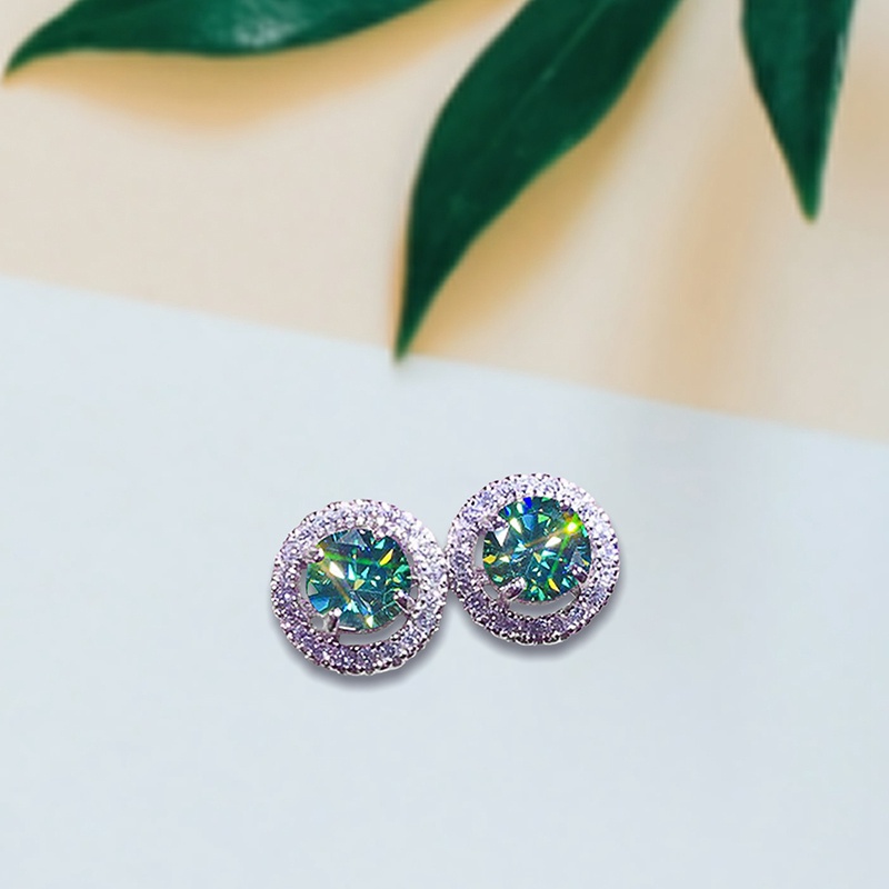 Dainty Green Stud Earrings Fashion Aksesori Telinga Untuk Wanita Pakaian Sehari-Hari Pesta Malam Anting Elegan Pernyataan Perhiasan