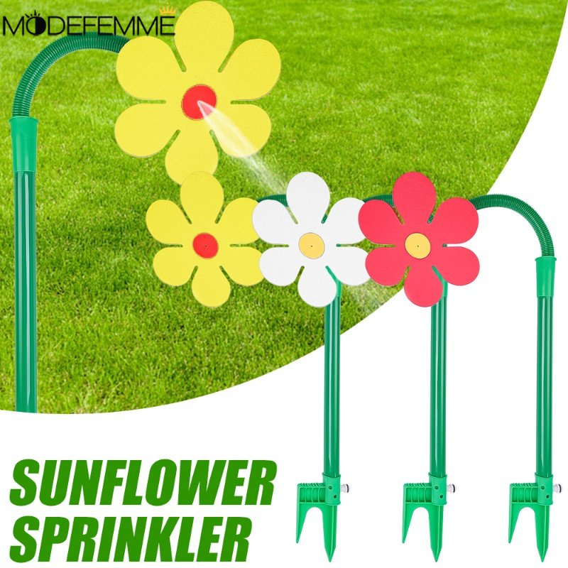 360° Rotatable Sunflower Shaped Sprinkler Great Water Flow Lawn Sprinkling Spouts Cute Dancing Irrigating Nozzle Alat Siram Hias Taman Sistem Irigasi Pertanian Efisien