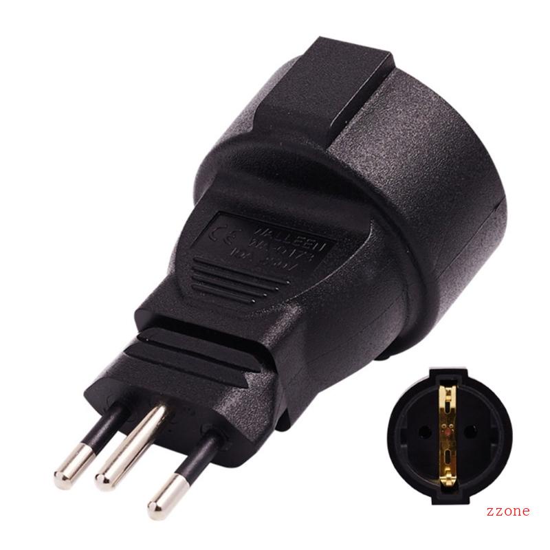 Zzz Male to Female Power Adapter16A 110-250V 3pin Steker Swiss Ke EU Soket Bulat 2pin