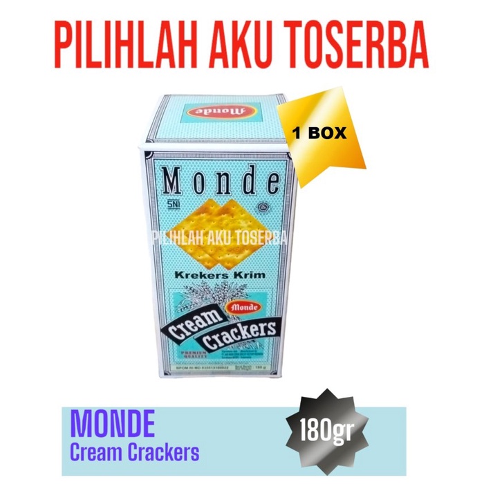 

Biskuit Malkist MONDE CREAM CRACKERS 180 gr - ( HARGA 1 BOX )