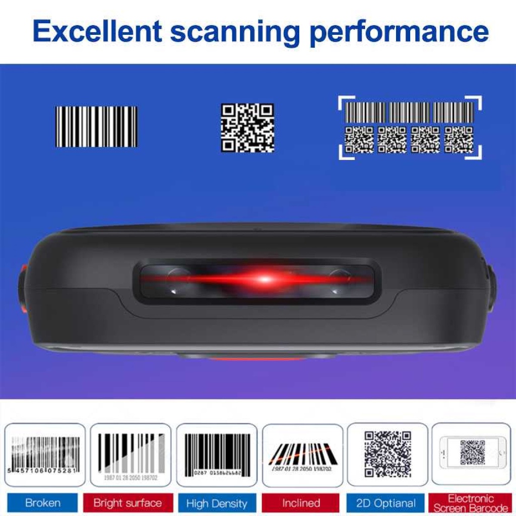 Scanner Barcode 2D PDA Wireless 4G Bluetooth WiFi 2000mAh Layar Sentuh