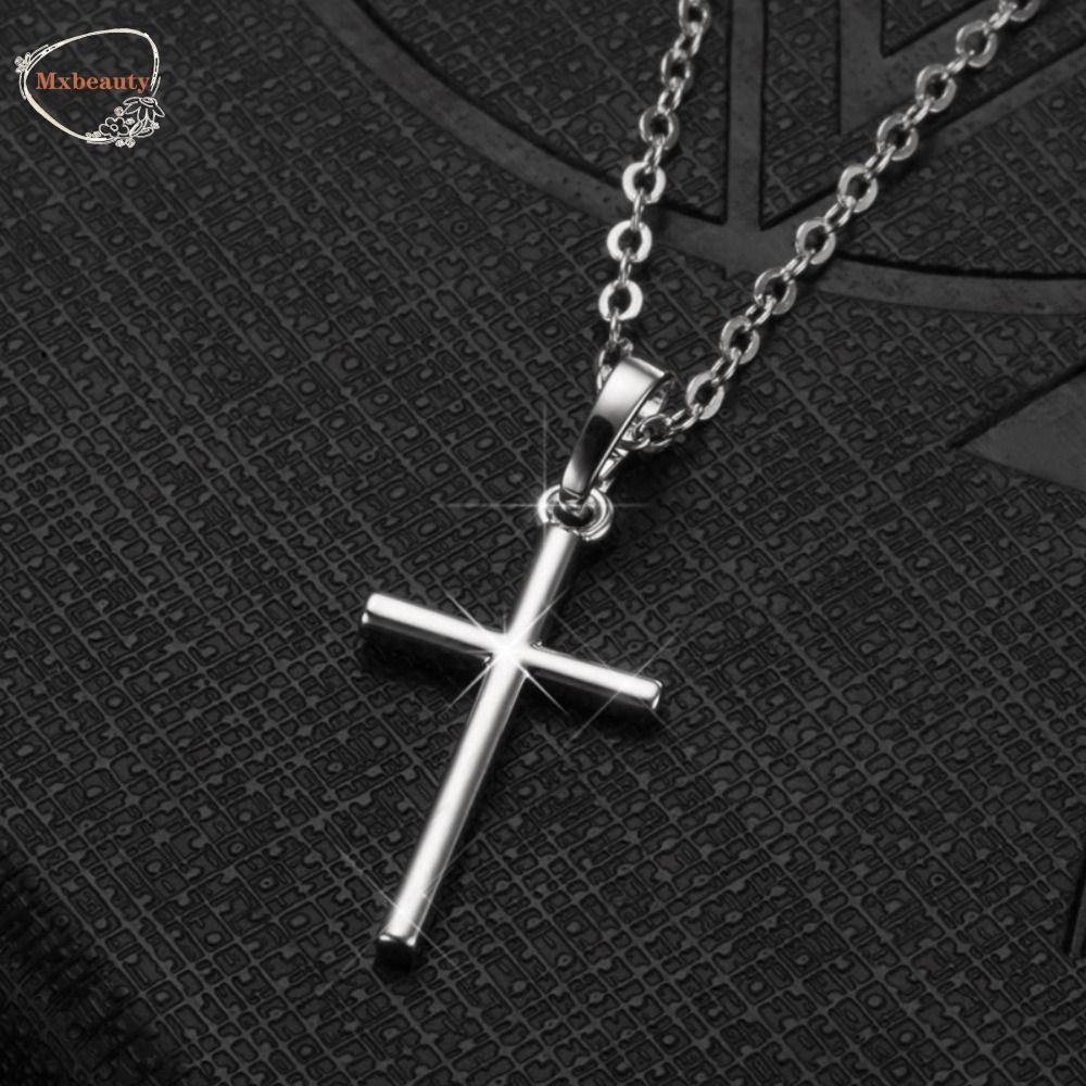 Mxbeauty Perhiasan Yesus Kristen Pesona Fashion Punk Perak Salib Hip Hop Alloy Kalung