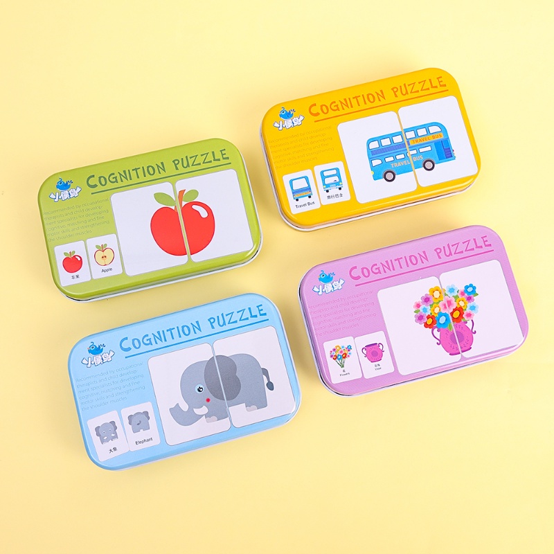 Lucu Hewan Menarik Lalu Lintas Buah Kebutuhan Sehari-Hari Permainan Kartu Grafik Korek Api Montessori Cognition Mainan Kreatif Edukasi Awal Mainan Puzzle Dua Sisi Untuk Anak