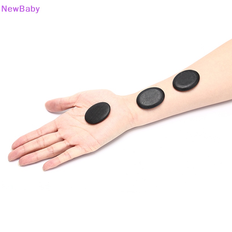 Newbaby 12pcs 3*4cm Batu Pijat Massage lava Energi Alami Massage Set Hot Spa Rock ID