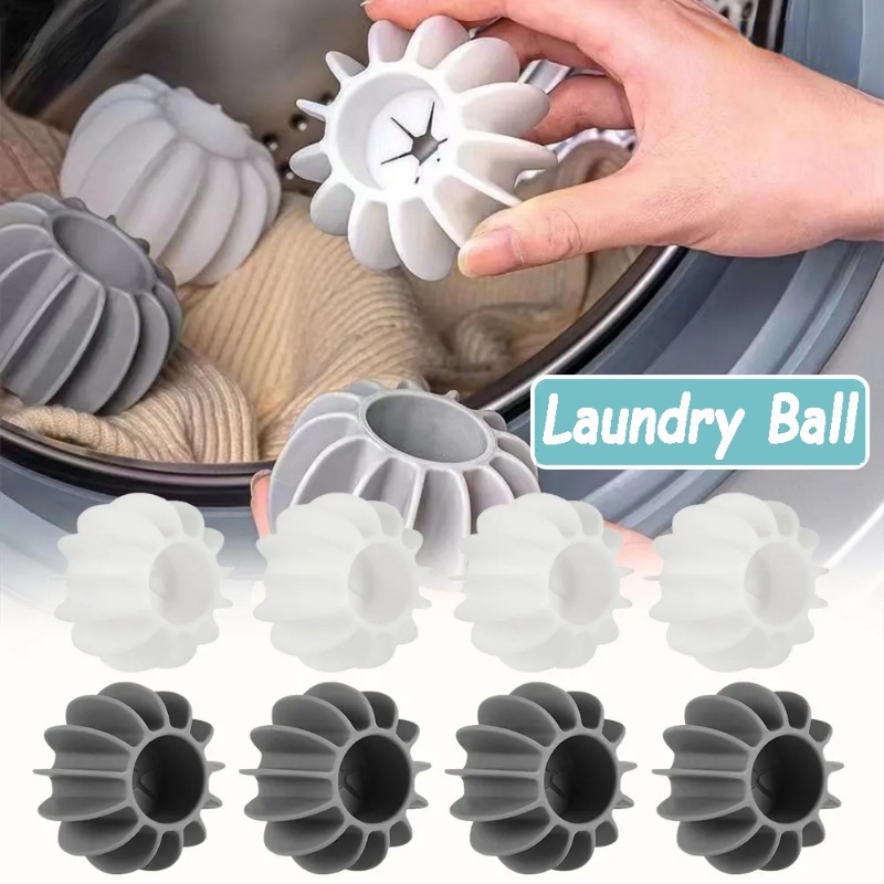 [Unggulan] Debris Stain Fast Removal Balls Perlengkapan Pembersih Praktis Penangkap Bulu Kucing Anjing Anti Angin Pelembut Pakaian Sphere Wash Machine Silicone Laundry Ball