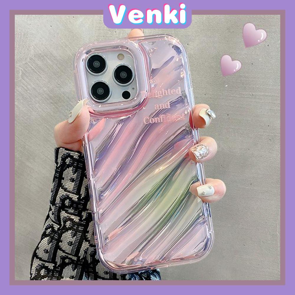 Venki - Untuk Iphone11 iPhone Case Laser Reflektif Transparan Casing Ponsel TPU Lembut Shockproof Airbag Telepon Alfabet Inggris Sederhana Kompatibel Dengan Iphone14 13 Pro Max 12 Pro Max7