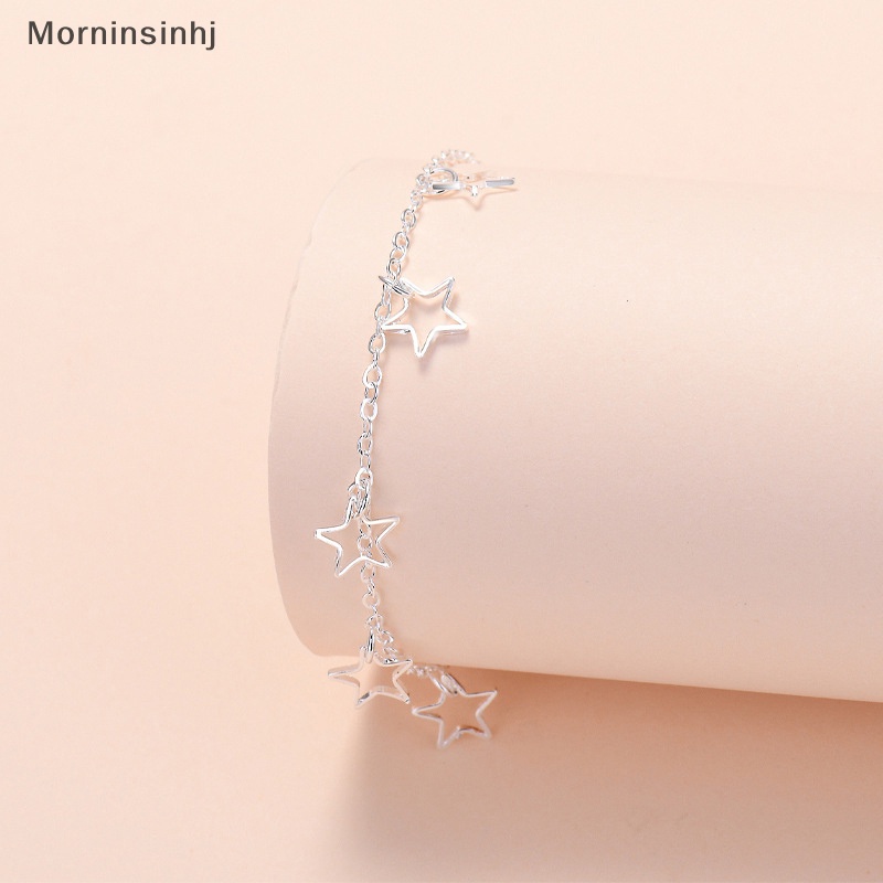 Mornin Gelang Warna Silver Untuk Wanita Pentagram Charm Tangan Rantai Kaitan Perhiasan Fashion Orignal id