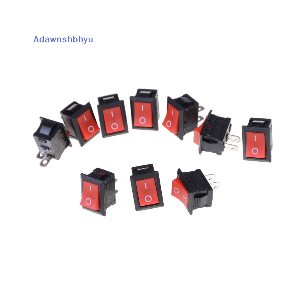 Adhyu 10pcs Saklar Rocker Switch Merah 2pin KCD1-101 250V 6A Saklar Mirip Kapal 15*21MM ID