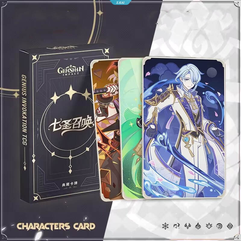 Genshin Impact Genius Invokation Tarot Cards Aksesoris Game Desktop Card Dewasa Anak Pinggiran Mainan Hadiah [ZK]