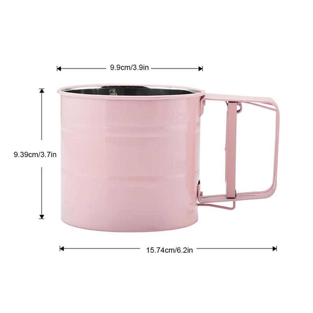 Flour Sifter Handheld Powder Flour SieveIcing Sugar Gelas Saringan Manual Kapasitas Besar Alat Kue Rumah Untuk Bubuk Bumbu Kue