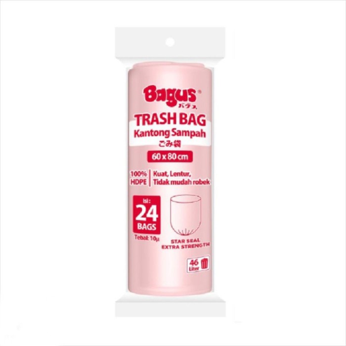 Bagus Trash Bag Kantong Sampah Roll 60 x 80 cm 24's 46 L
