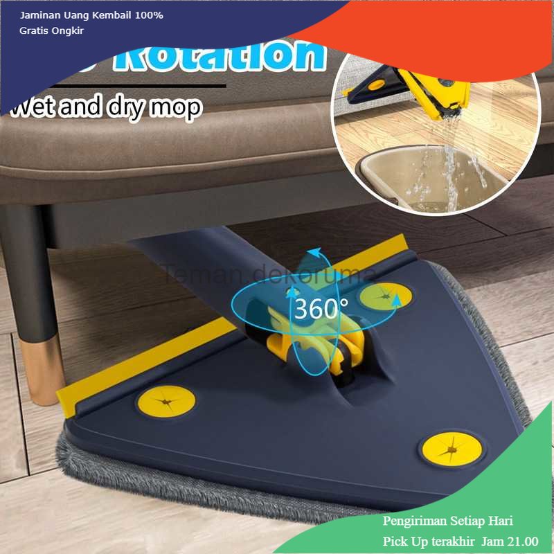 TD - DPR Looove Alat Pel Kain Microfiber Cleaning Mop Triangular 360 Rotating - L160V