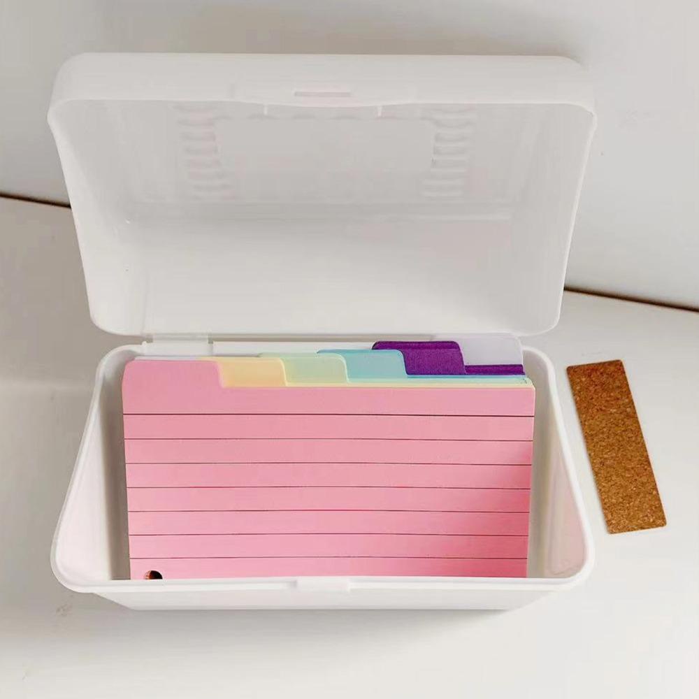 Kartu Index TOP Tabbed Isi 150PCS Flash Card Divider, Organizer Meja 8PCS Rings Storage Box Kotak Penyimpanan Untuk Catatan Belajar