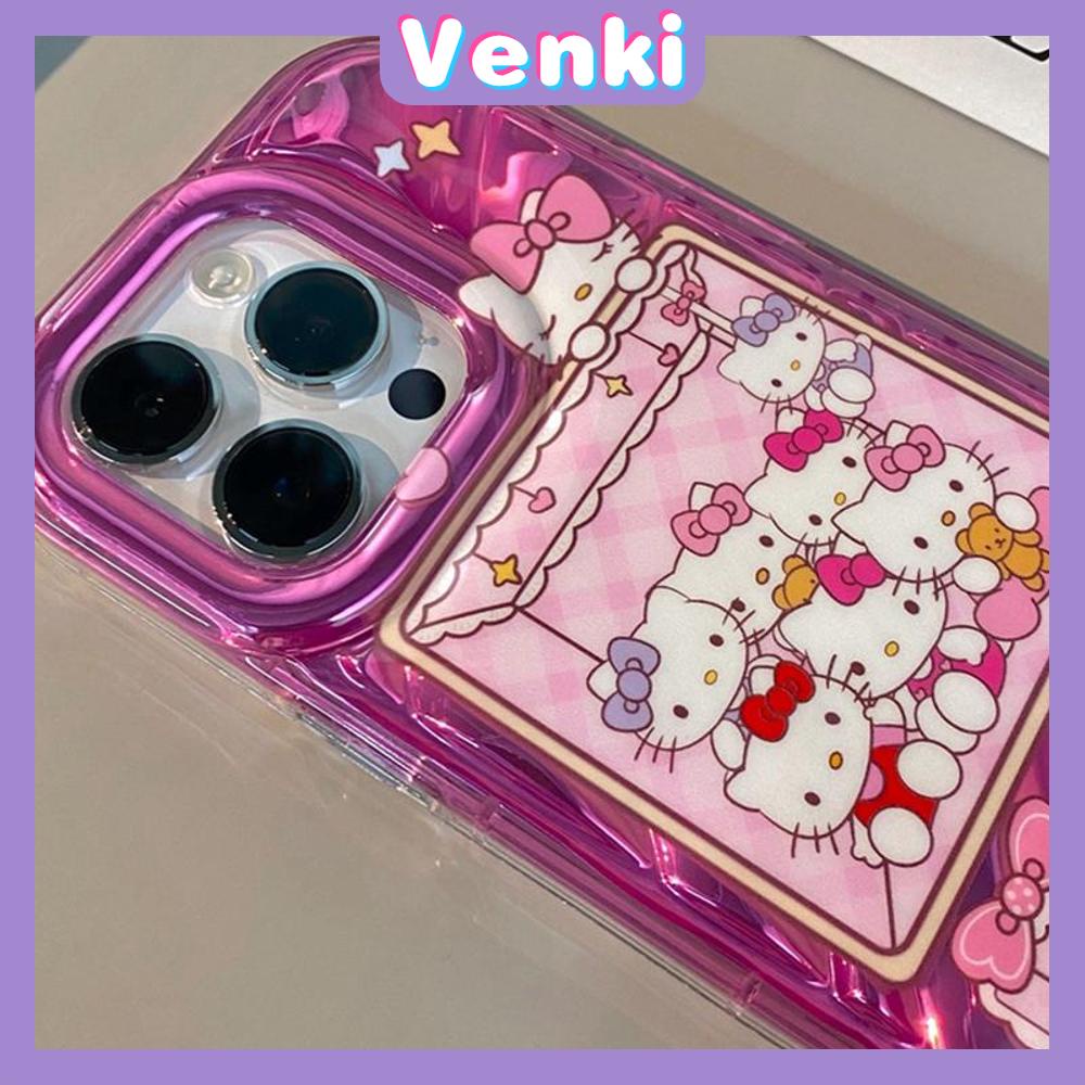 VENKI - Untuk iPhone 11 iPhone Case Laser Reflektif Bening Phone Case TPU Lembut Shockproof Airbag Phone Case Lucu Kartun Kucing kompatibel dengan iPhone 14 13 Pro max 12 Pro Max XR XS 7 8