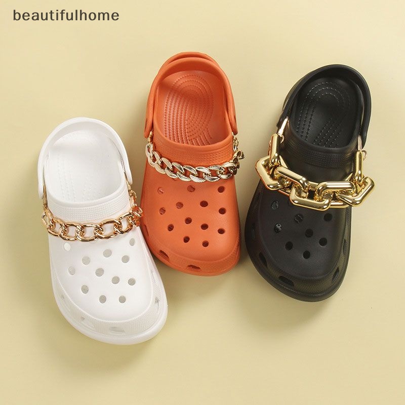 {beautifulhome} 1pc Rantai Logam Mewah CROC Ch Desainer Perhiasan DIY Sepatu Pesta Decarasi Untuk CROC Cs Anak Laki-Laki Wanita Gadis Hadiah.