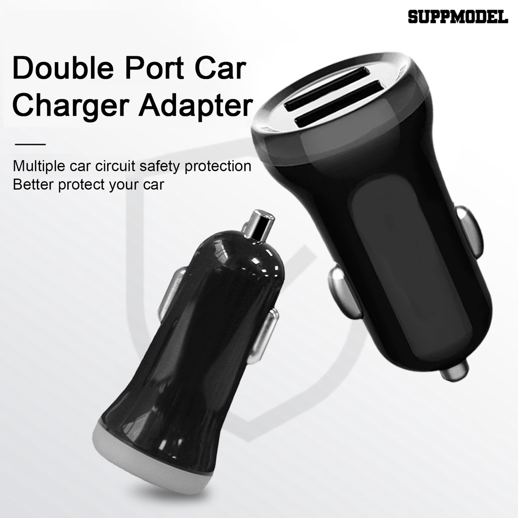 [SM] Charger Mobil Output Stabil Kokoh 12 /24V Universal Ringan Compact Kompatibilitas Lebar Bahan PC Port Ganda USB Charger Car Supply