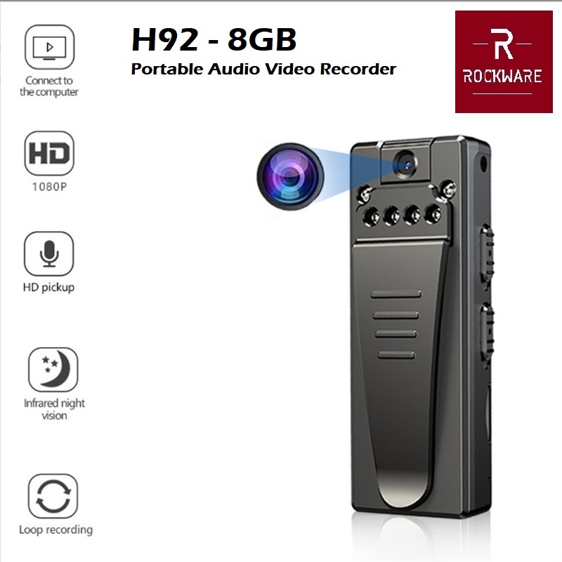 ROCKWARE H92 - Portable Voice Video Recorder - Rotating Camera Lens