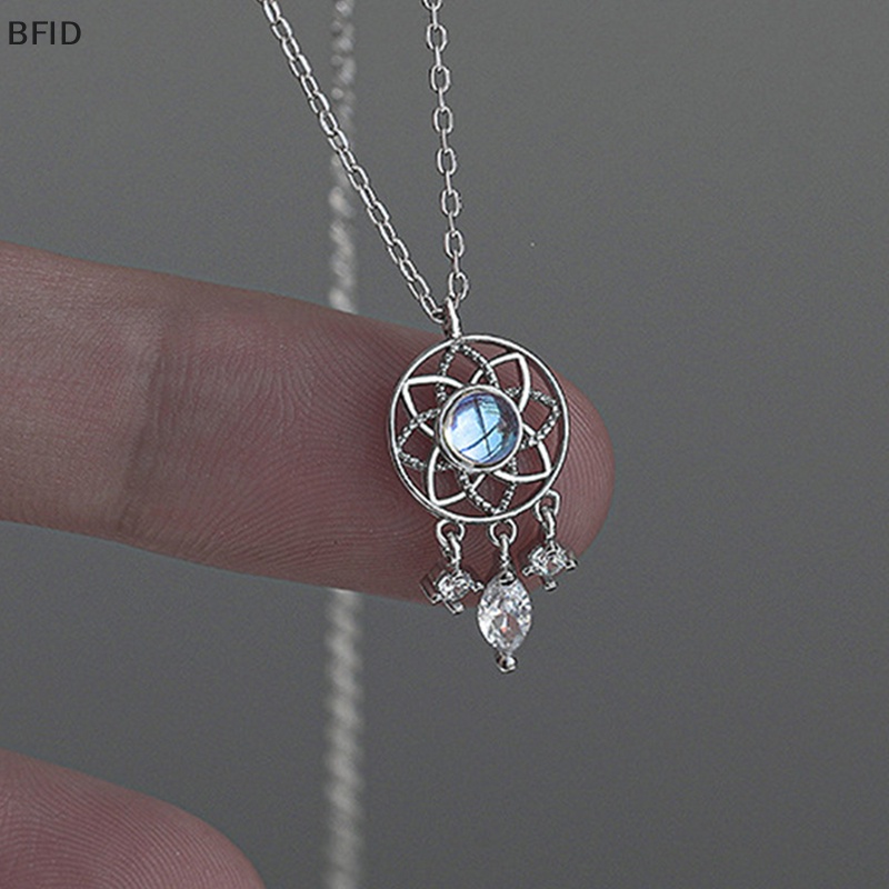 [BFID] Fashion Kristal Rumbai Moonstone Dream Catcher Charm Kalung Untuk Wanita Kreatif Liontin Elegan Pesta Kalung Perhiasan Hadiah [ID]