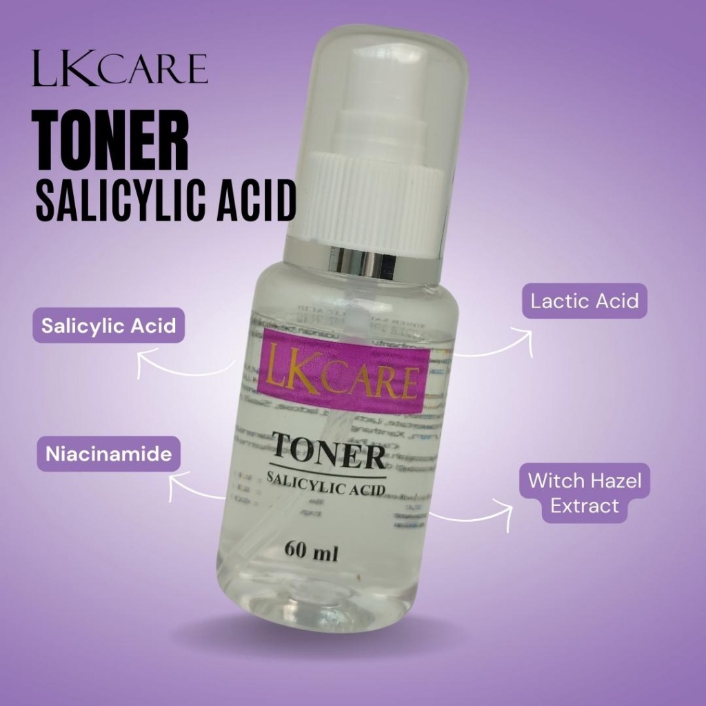 Toner Salicylic Acid 60ml LKCare BPOM Weekly untuk merawat kulit berjerawat dan berkomedo, kurangi minyak berlebih, anti inflamasi