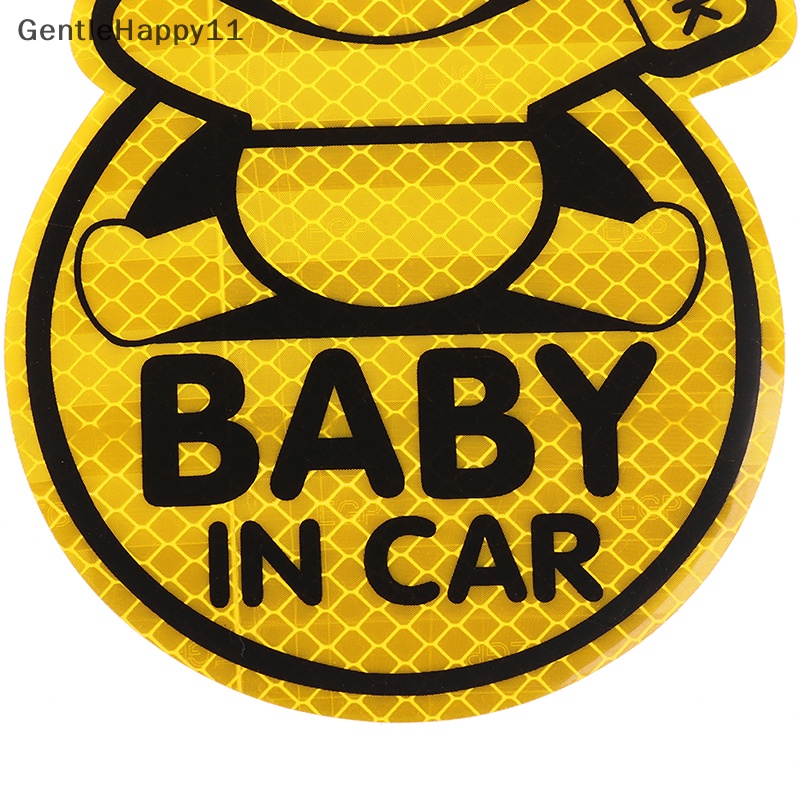 Gentlehappy Reflektif Baby On Board Baby in Mobil Jendela Bumper Stiker Vinyl Decal Lucu id