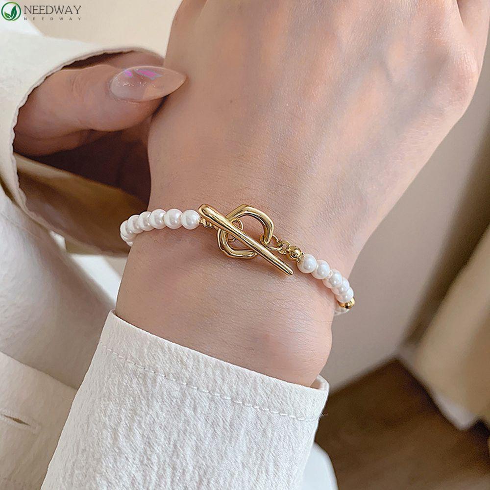 Needway Gelang Tangan Wanita 2Pcs /set Manis Untuk Perempuan Hand Jewerly OT Gesper Double Layer Wristbands