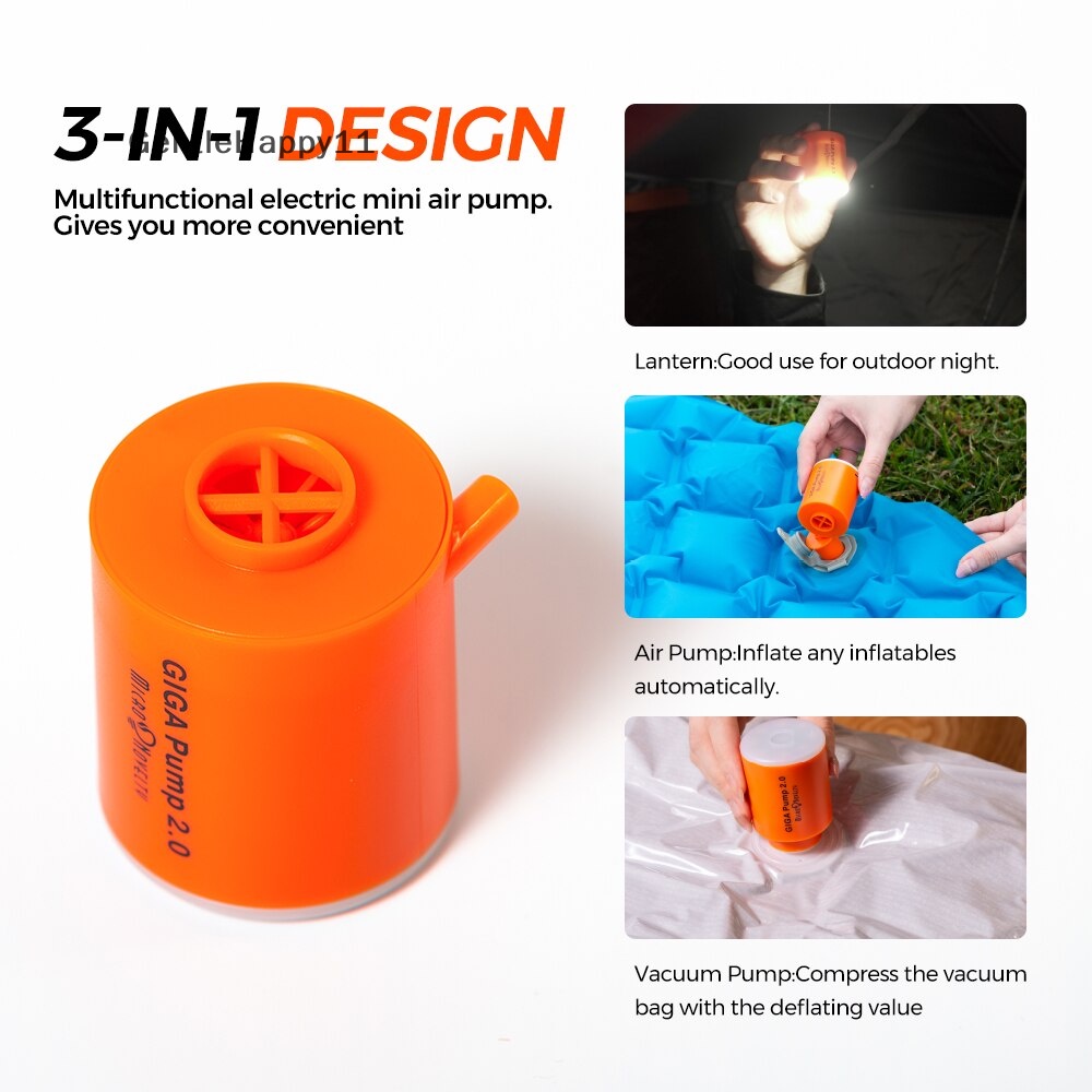 Gentlehappy GIGA Pump 2.0 Pompa Angin Mini Untuk Matras Matras Matras Camping Outdoor Portable Elektrik I id