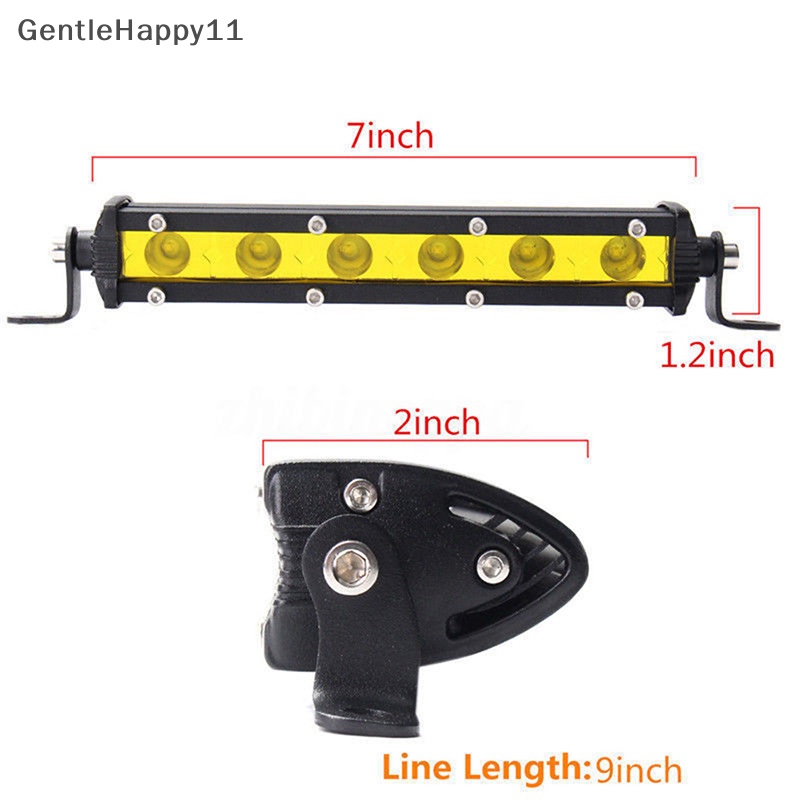 Gentlehappy 7&quot; 18W Lampu Kerja LED Bar Spot Suv ATV Boat Driving Lamp 4WD Offroad Kuning id