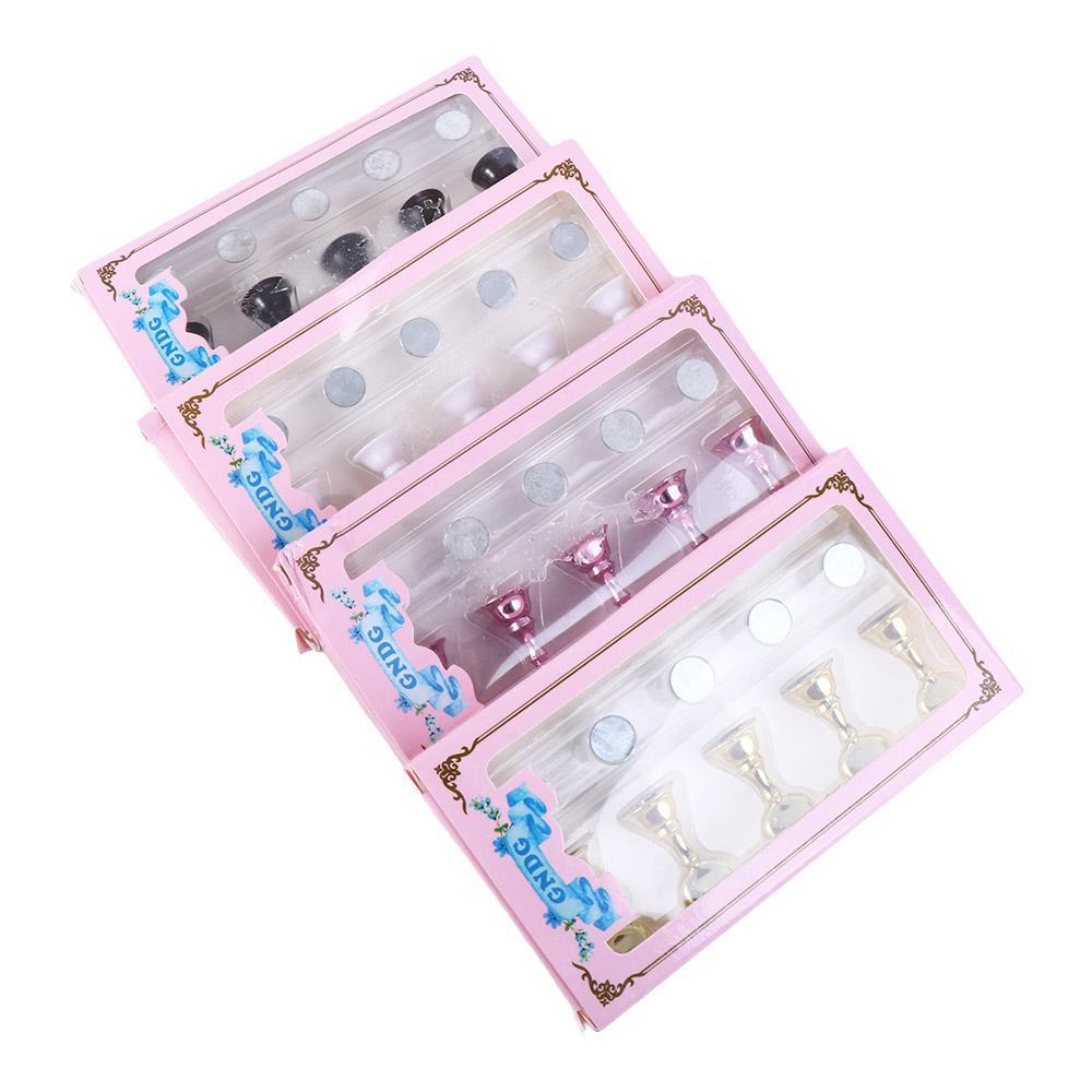 Rebuy Fake Nail Tip Holder 5Pcs Jelly Alat Pajangan Kuku Palsu Magnetic Tips Nail Art Training Manicure Tools Stand Latihan Nail Art