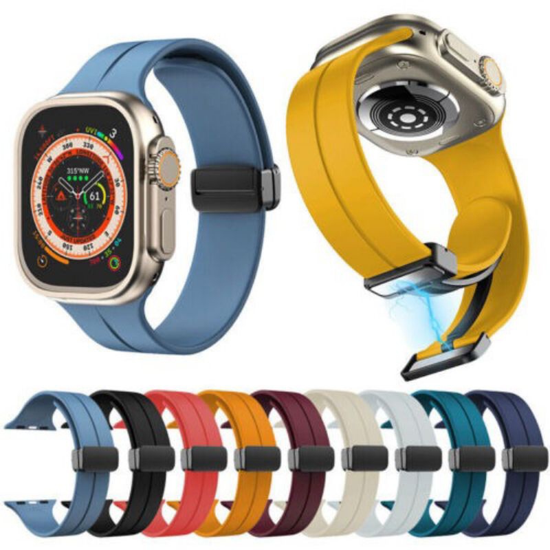 Strap Apple Watch Silicone Magnetic Band iWatch Series 1/2/3/4/5/SE/6/7/8/Ultra