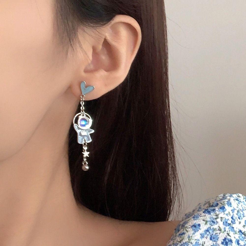 Mxbeauty Anting Drop Wanita Jamur Manis Rumbai Panjang Mutiara Imitasi Beruang Ruang Berlian Imitasi Alloy Gaya Korea Anting Untuk Perhiasan Fashion