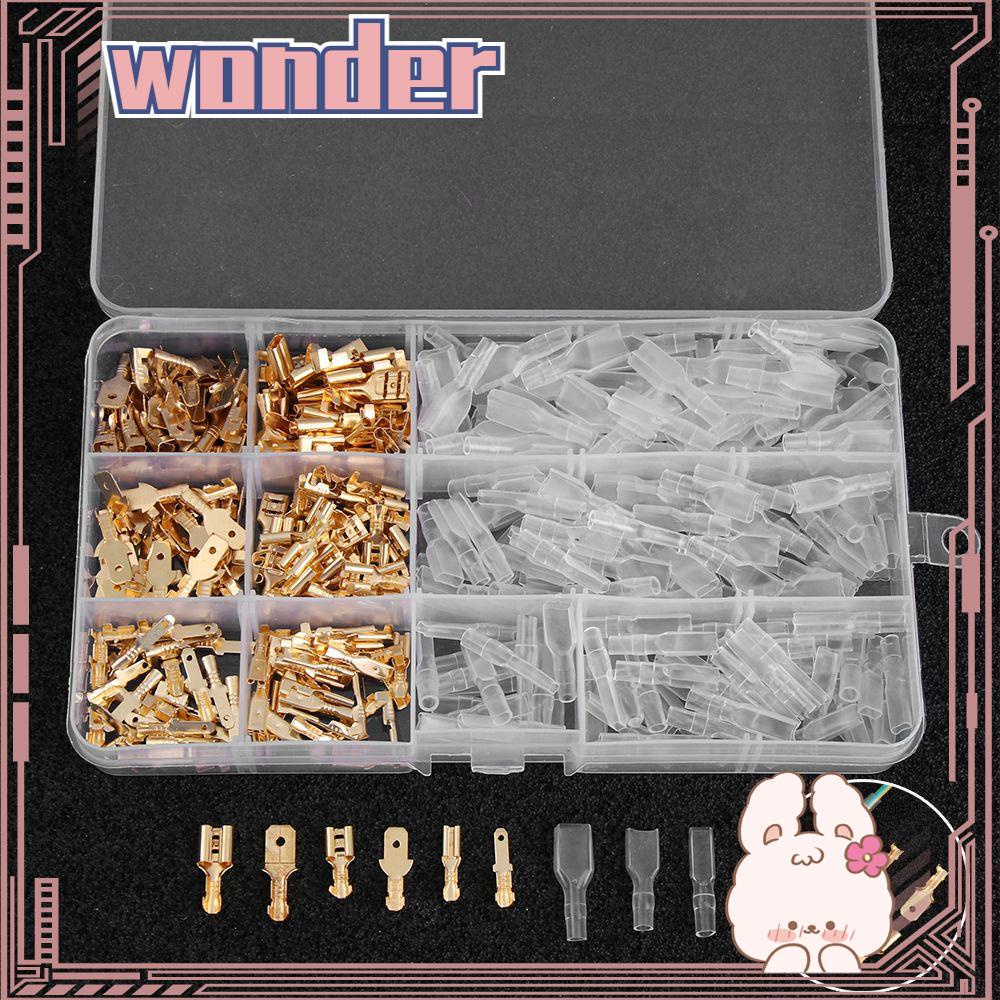 Wonder 120 /135 /270 /360PCS Konektor Kawat 2.8/4.8 /6.3mm Sarung Terisolasi Dingin Menekan Plug Spring