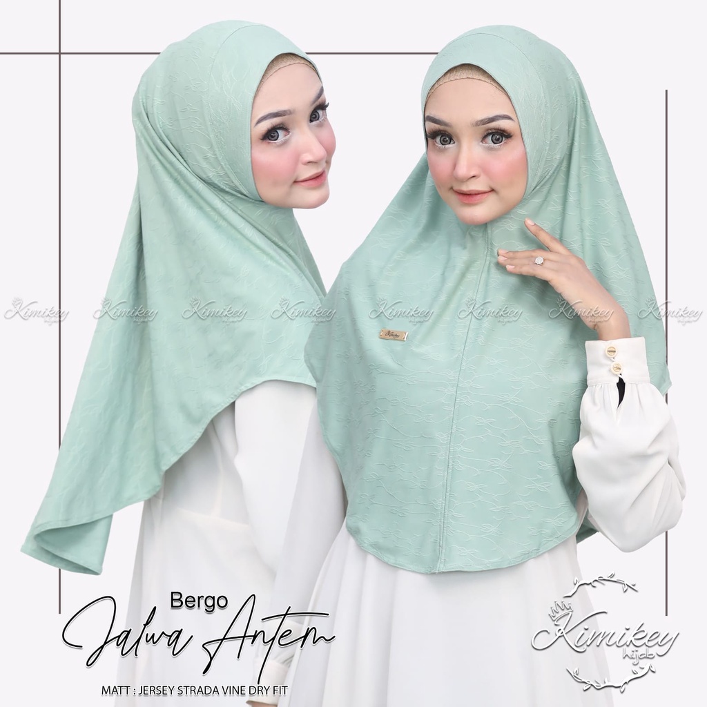 Jilbab Instan Soft Pad Jalwa Bahan Jersey Strada Vine Dry-Fit By Kimikey