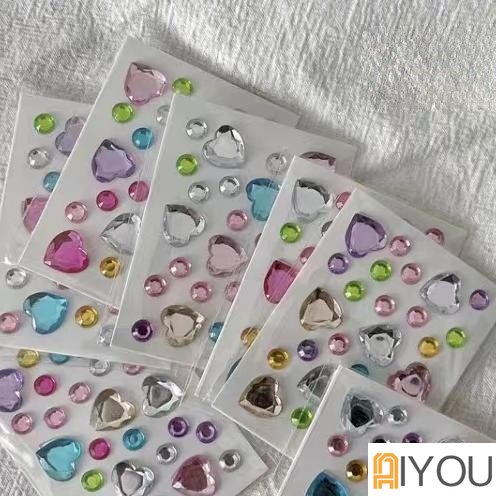 1lembar Plastik Setengah Lingkaran Mutiara Cinta Berlian Dekorasi Stiker Untuk Kerajinan DIY Scrapbooking Wajah Kecantikan Makeup Nail Art Ponsel