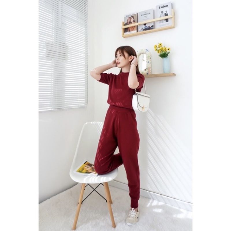 (B102, J95) Atasan dan celana jogger wanita (dijual terpisah) joger set