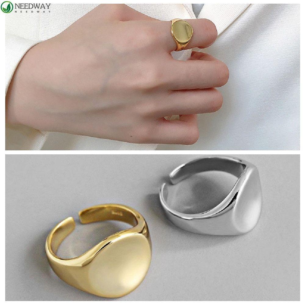 Needway  Opening Forefinger S925 Gold Round Silver Rings