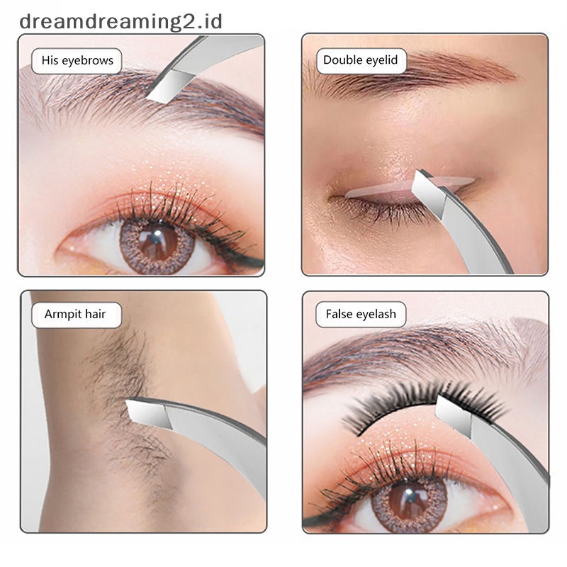 (drea) Profesional Stainless Steel Tweezer Alis Wajah Hidung Rambut Klip Remover Alat //