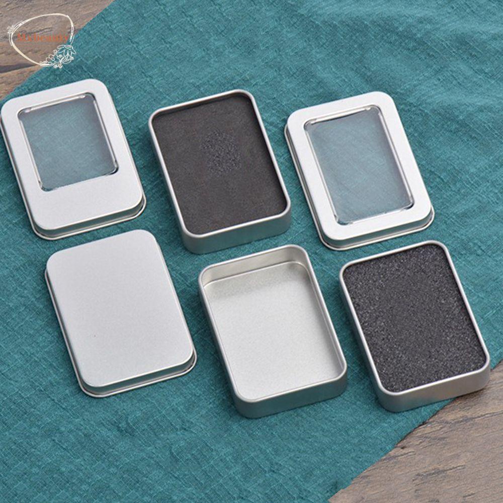 MXBEAUTY Rak Tempel Kuku Persegi Panjang Rumah Penyimpanan Mini Besi Case Kotak Hadiah Kuku Palsu Organizer Square Flip Box Storage Box