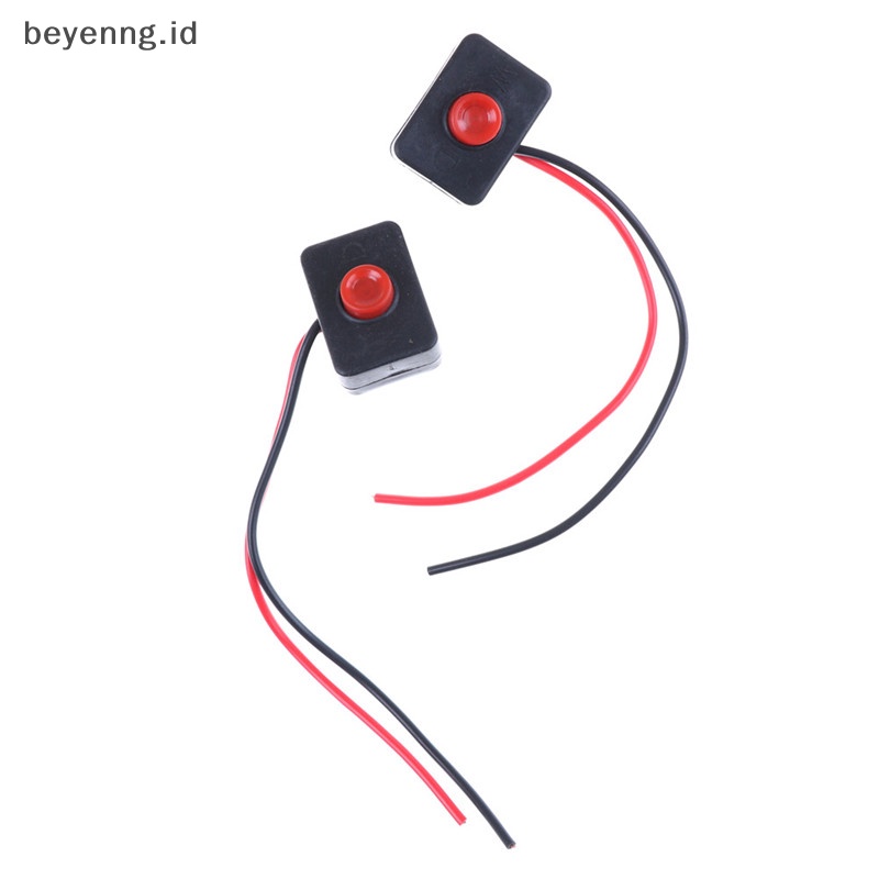 Beyen 2PCS DC 12V 2A Dasar Perekat Push Button Action Wired Switch Untuk ID Mobil