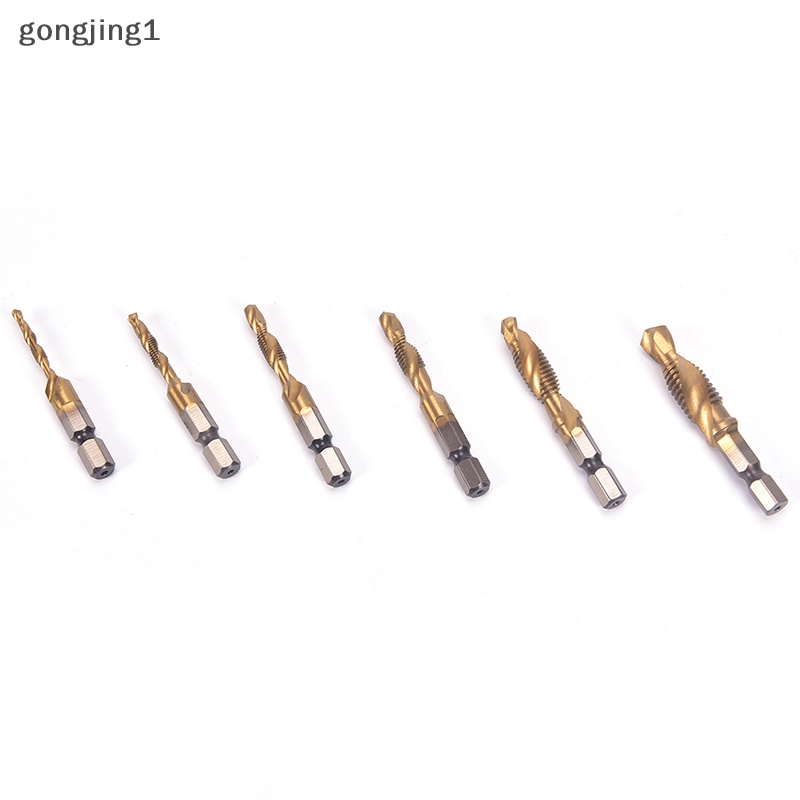 Ggg M3-M10 Hex Shank Titanium Plated HSS Mata Bor Ulir Sekrup Tangan Metric Tap ID