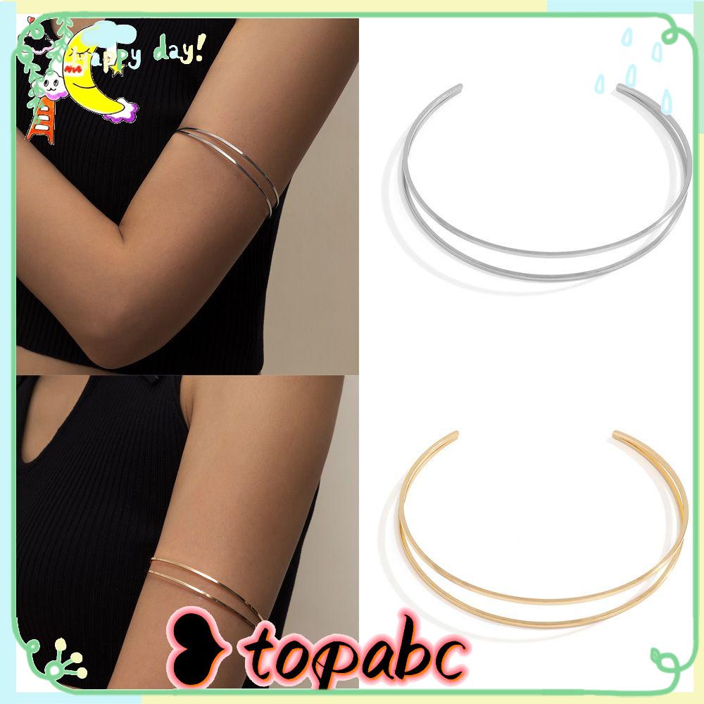 TOP Gelang Hadiah Double C-shaped Berlebihan Bentuk Geometris Retro