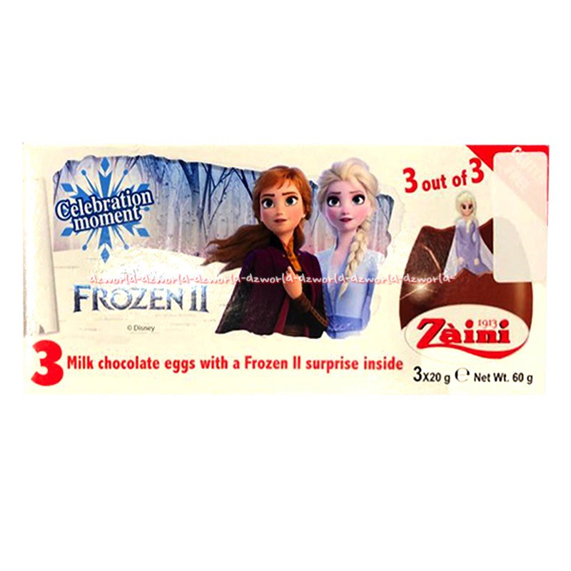 Zaini Frozen Elsa Frozen Disney Milk Chocolate Eggs Coklat Telur Zainy Cokelat Egg