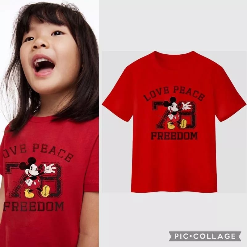 Plazababyku Kaos Anak MK-EY MOUSE Merah Putih Kemerdekaan / Kaos Mickey Mouse Anak / HUT RI 78TH kaos anak laki laki Perempuan/Kaos anak distro lokal bahan premium // atasan anak unisex