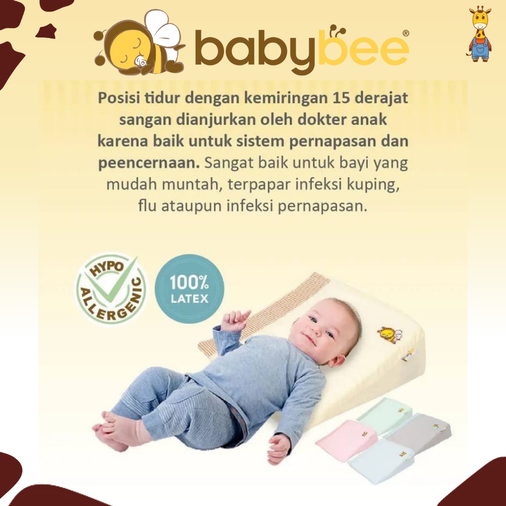 Babybee Sloped Pillow W/Case - Bantal Bayi