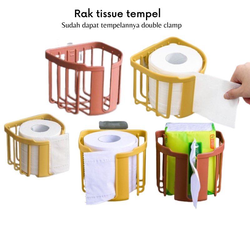 [GOS]C308-  Rak Kotak Tisu Toilet Model Tempel Dinding Untuk Kamar Mandi - Random