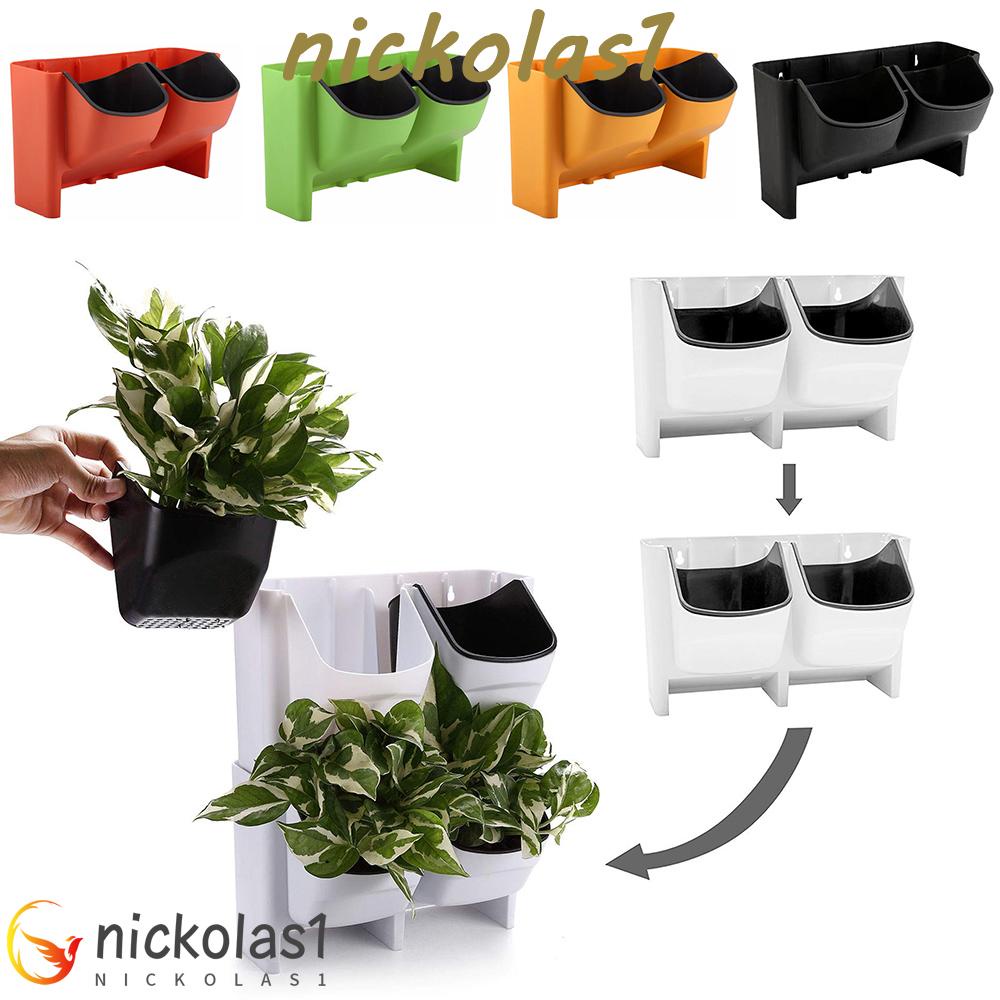 NICKOLAS1 Pot Bunga Vertical Dekorasi Rumah Stackable Planter