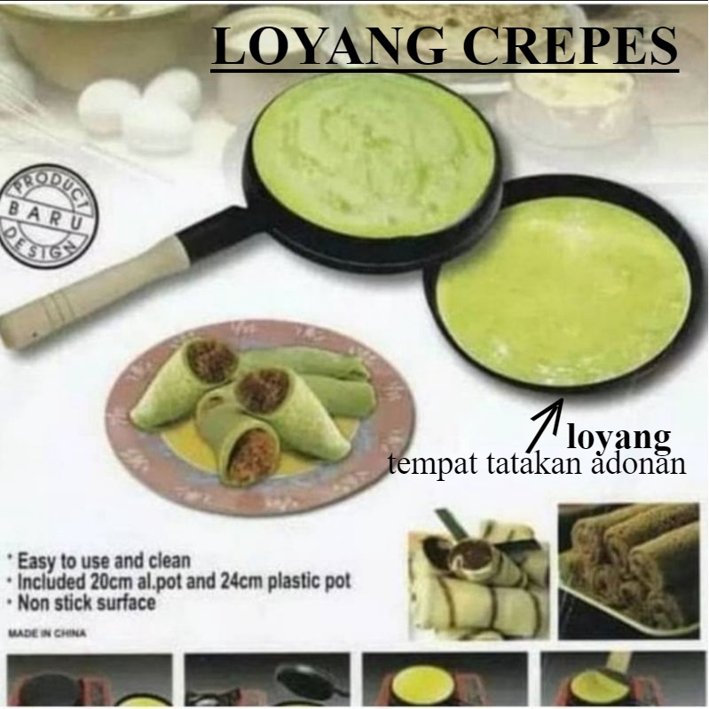 loyang crepes / HANYA TATAKAN TEFLON / tempat adonan teflon crepes