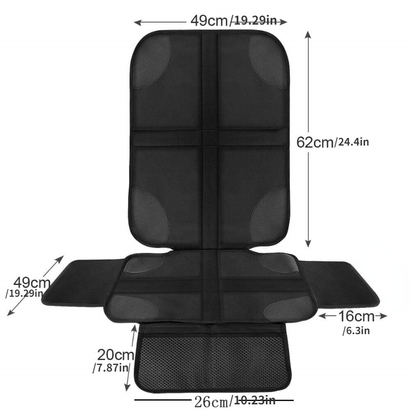 Universal Car Seat Protector for Child Car Seat, Pelindung Jok Mobil Anti Air Tidak Licin Untuk Kursi Kulit Bawah Carseat (Hitam)