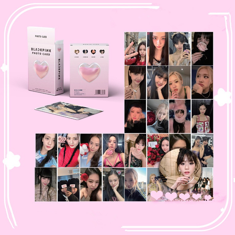 50pcs /box Hitam-Pink Photocards Album Kartu Laser Kartu Pos Black Pink Kpop