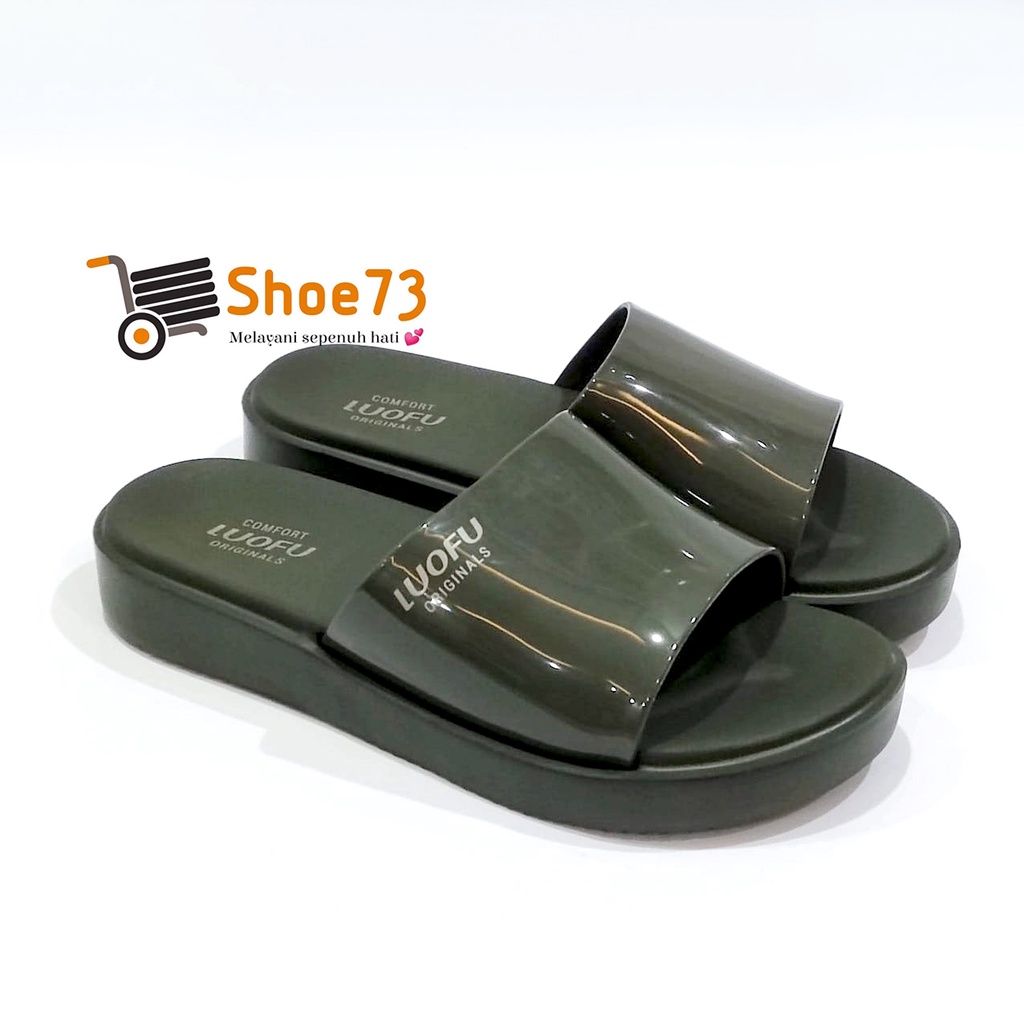 LUOFU E 7199 A2 - BW05 SIZE 36-40 ORIGINAL l Sandal Selop jelly wanita l Sendal kokop cewek impor